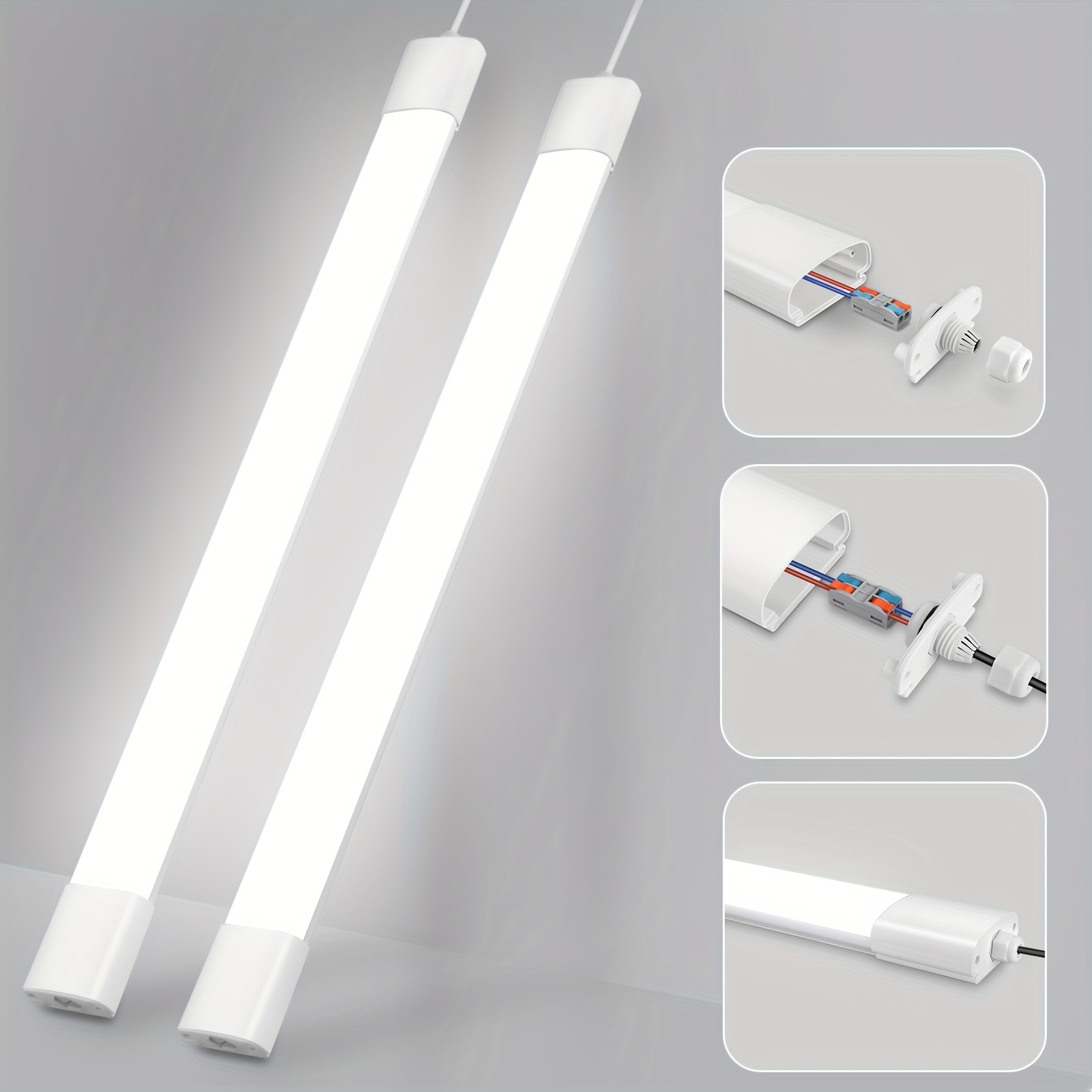 2-pack Led Tube Lights, 120cm, 3600lm, Led Ceiling Garage Lights, 4000k, Suitable For Bathroom, Kitchen, Garage, Office, Living Room, And More