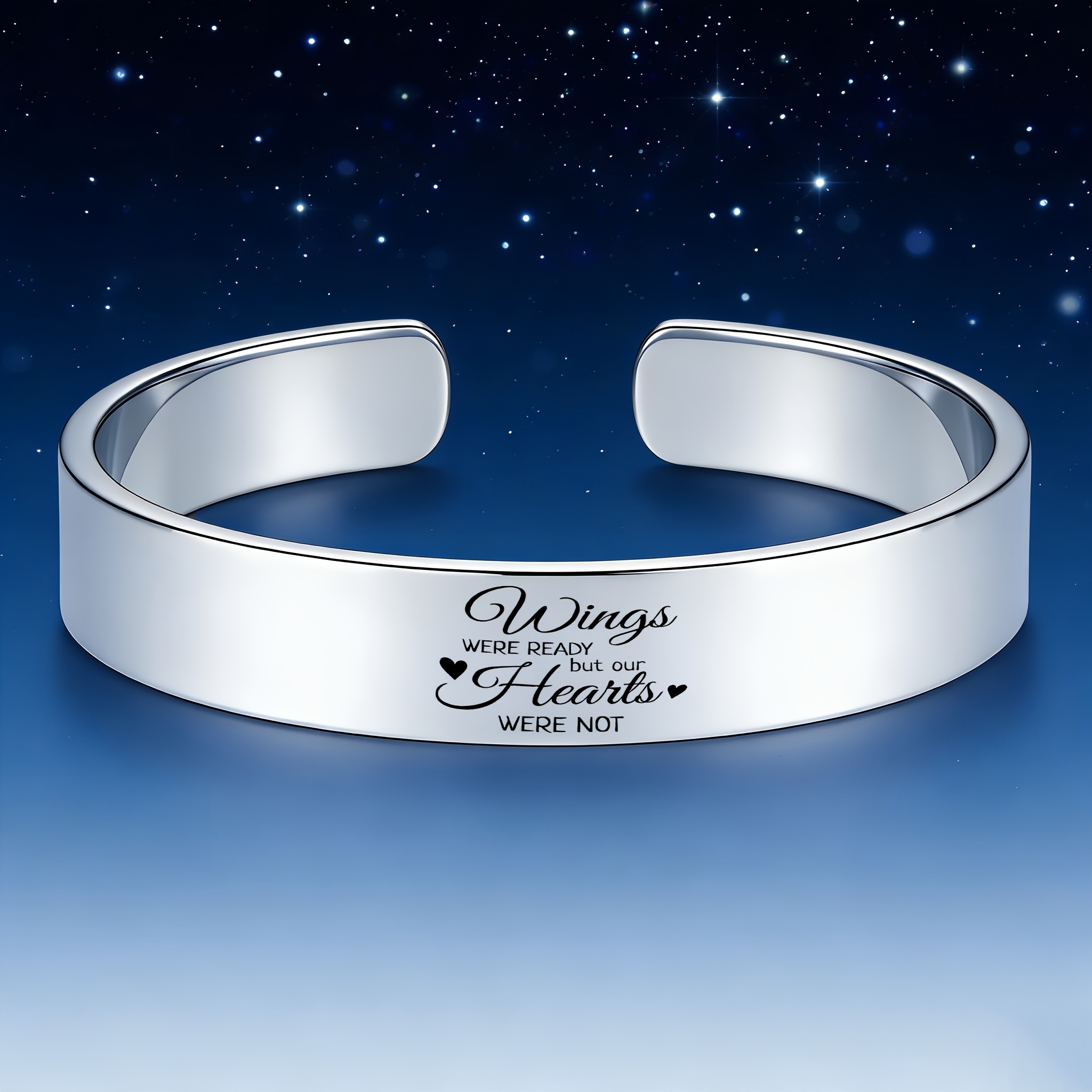 Wings Were Ready Stainless Steel Open Bracelet, Souvenir Gift