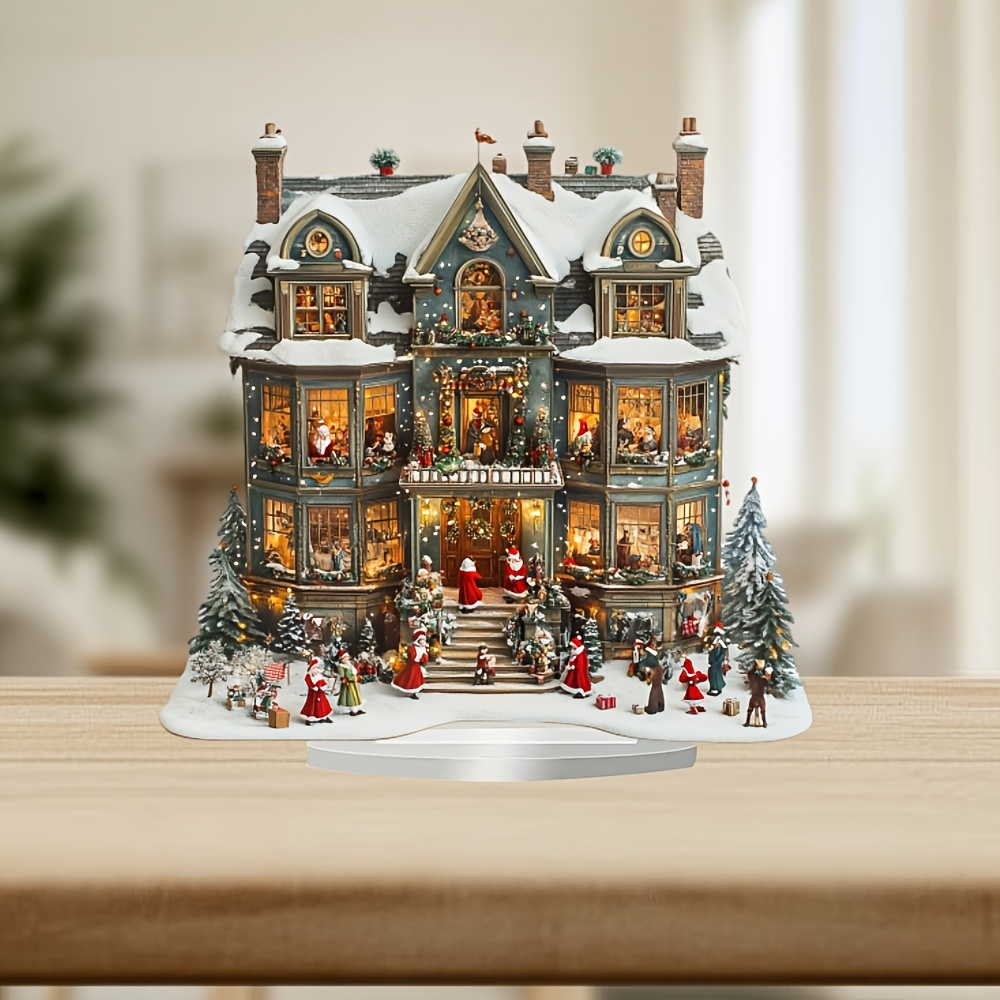 

2d Flat, 1pc Acrylic Christmas Figurine - Tabletop Display, Multipurpose Decorative Ornament For Home, Office, , No Text,