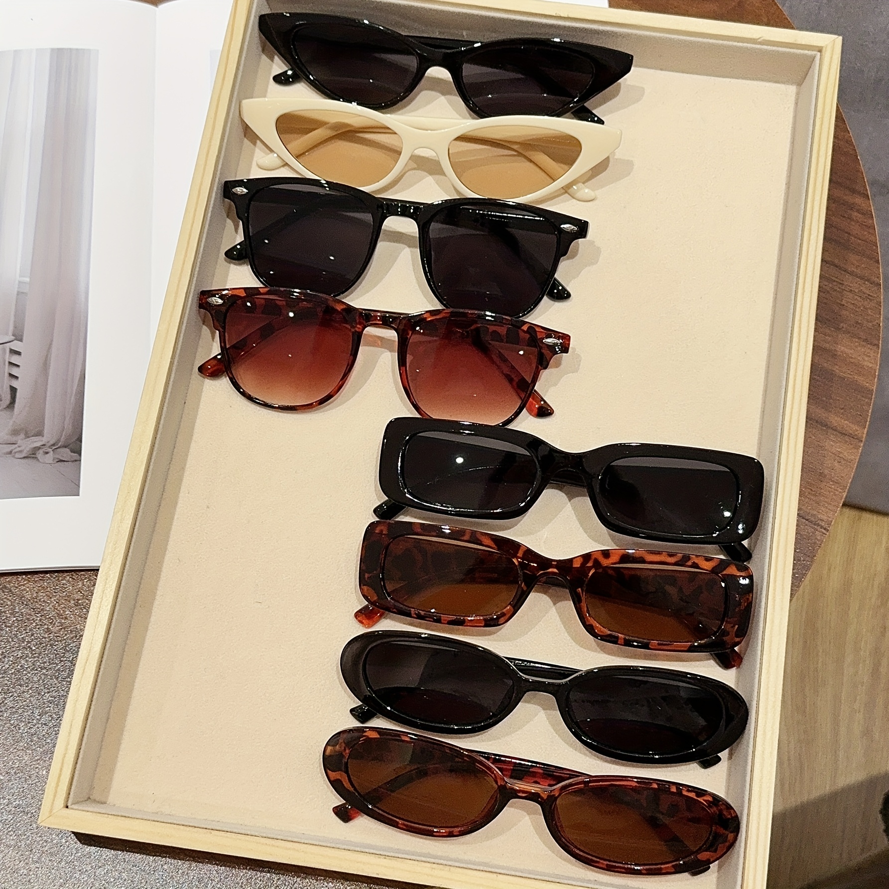 8 adet moda karışık çerçeve gözlük seti dayanıklı pc malzeme unisex günlük   moda aksesuarları için mükemmel ayrıntılar 1