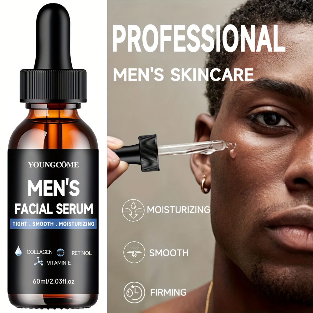 YOUNGCOME Sérum Crème pour Hommes, Combo à l'Acide Hyaluronique, Vitamine E, Rétinol, Collagène, Effet Raffermissant Beige Clair, Hydratation Longue Durée, Adapté à Tous les Types de Peau Beige Clair, Coffret Cadeau 30g+1.35oz/60g+2.03oz