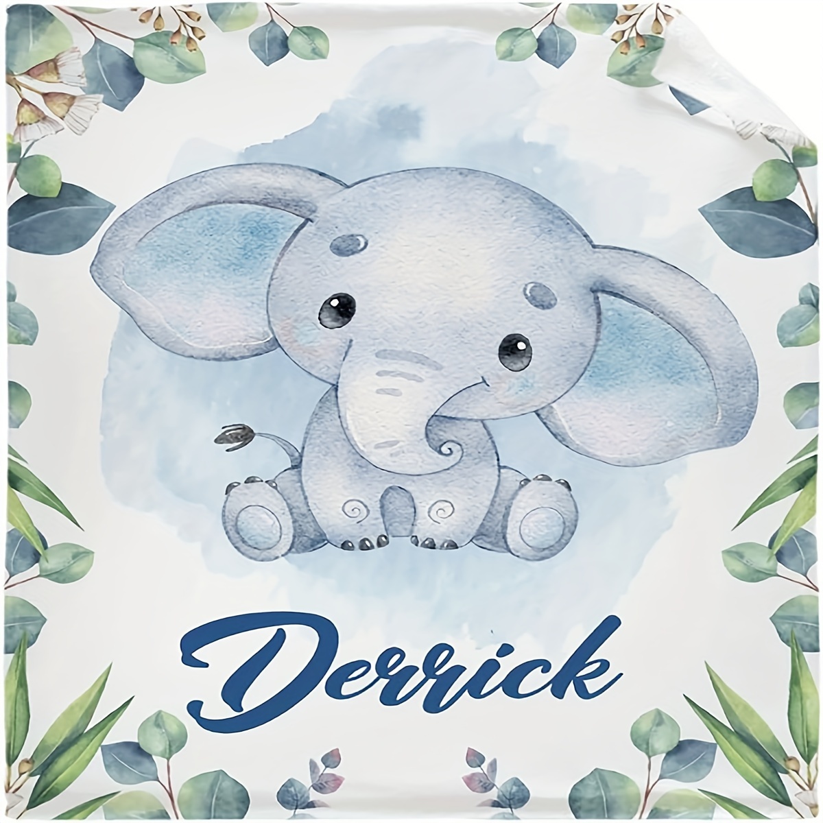 

Customizable Elephant Plush Blanket - Personalized Text, Soft & Lightweight Flannel Throw For Young Group, Perfect Gift For Boys & Girls, Ideal For Sofa & Bedroom Decor, All-season Hypoallergenic