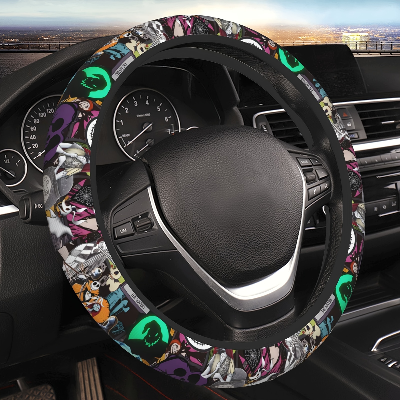 

Themed Steering Wheel Cover - Fit, 15-inch, Non-slip Grip For Sedans & Suvs, Neoprene Material, No Needed