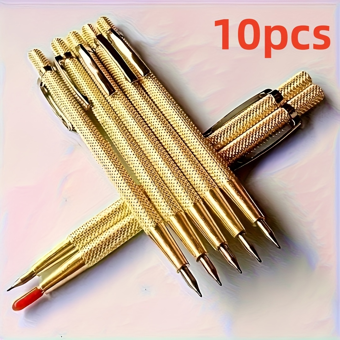 TEMU 10pcs Carbide Alloy Marker Set - Durable, Non-retractable, Suitable For Glass/stone/ceramic, Ideal For Tile And Glass Manual Cutting,