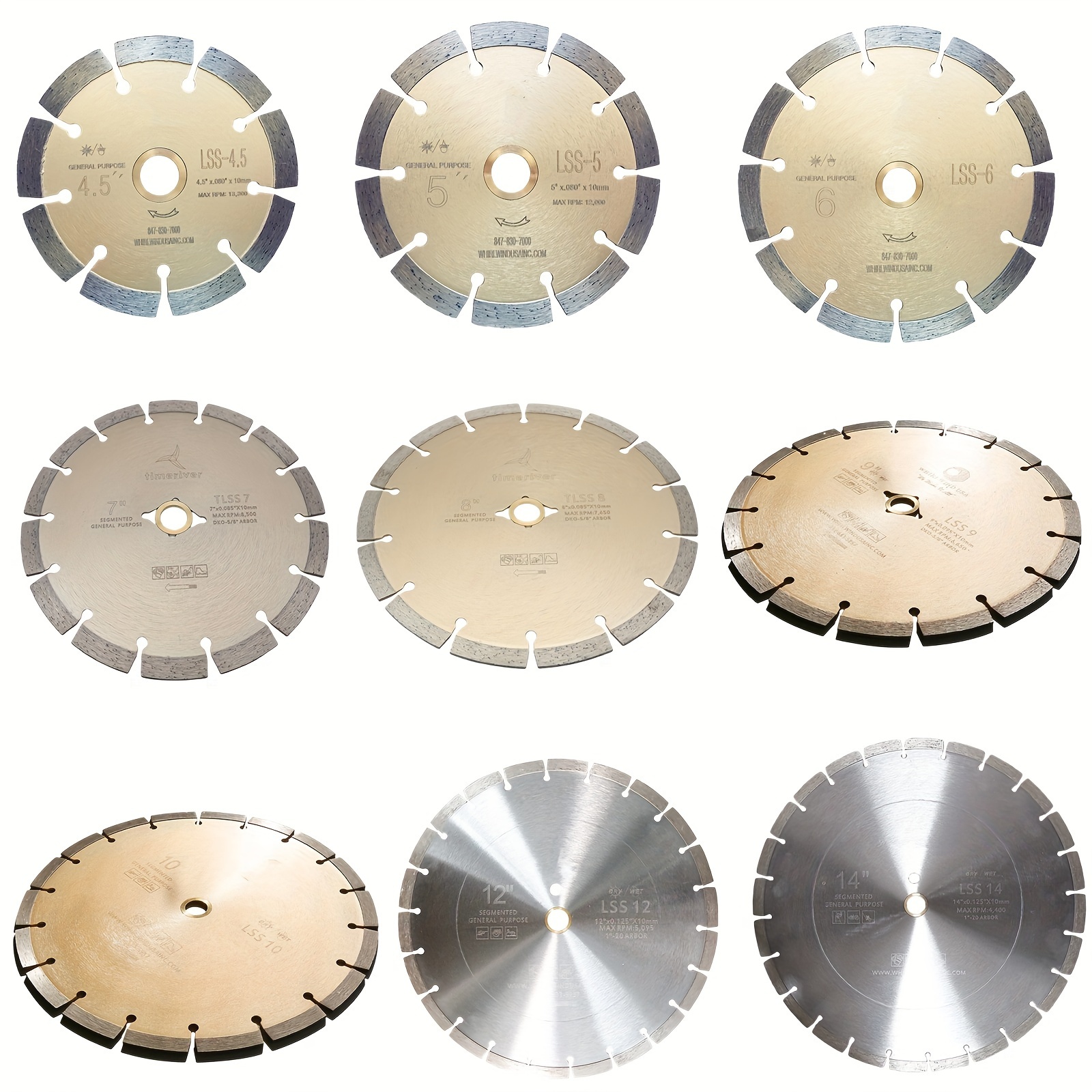 

Concrete Saw Blade, 4.5/5/6/7/8/9/10/12/14 Inch Diamond Blade Concrete With 5/8 Inch Arbor, Dry Or Wet Masonry Blade For Cutting Masonry, Retaining Wall, Granite, Marble, Concrete