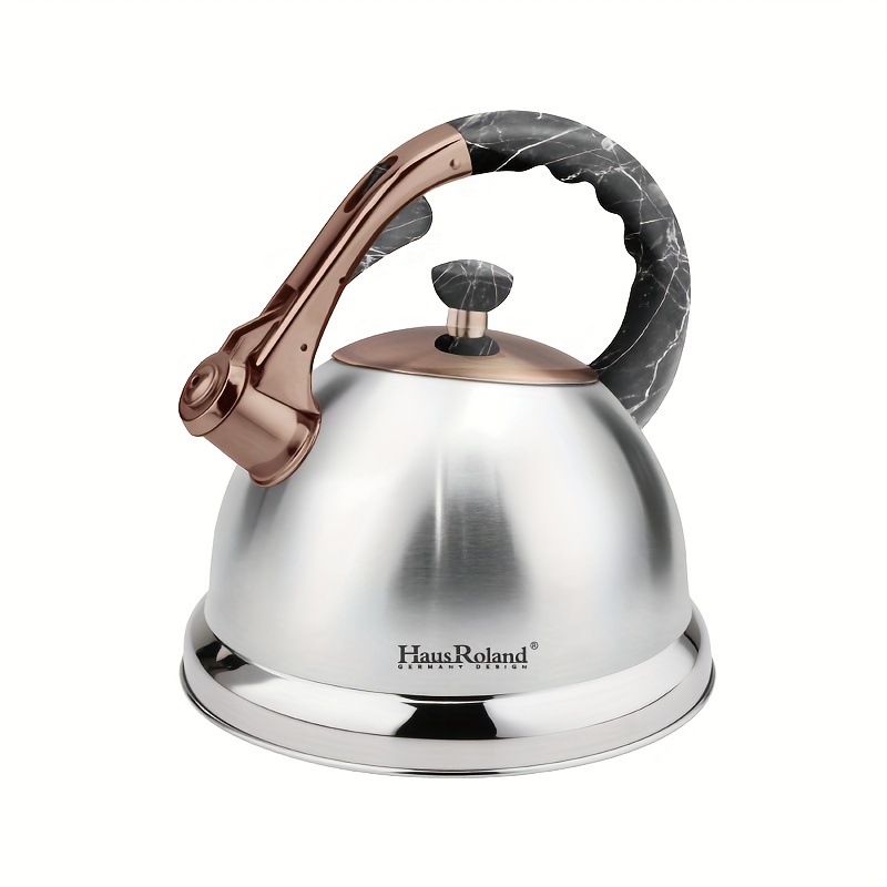   tea kettle 4 5l   stainless steel stovetop teapot gas and induction compatible no electricity required food grade water kettle with whistle details 4