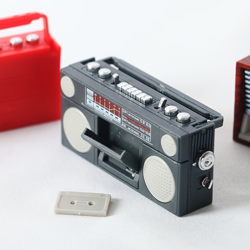 Image of Dollhouse Miniature Tape Recorder Model, Tape Recorder Model Accessories, Scene Decorations, Dollhouse Toys, Miniature Models, Dollhouse Props