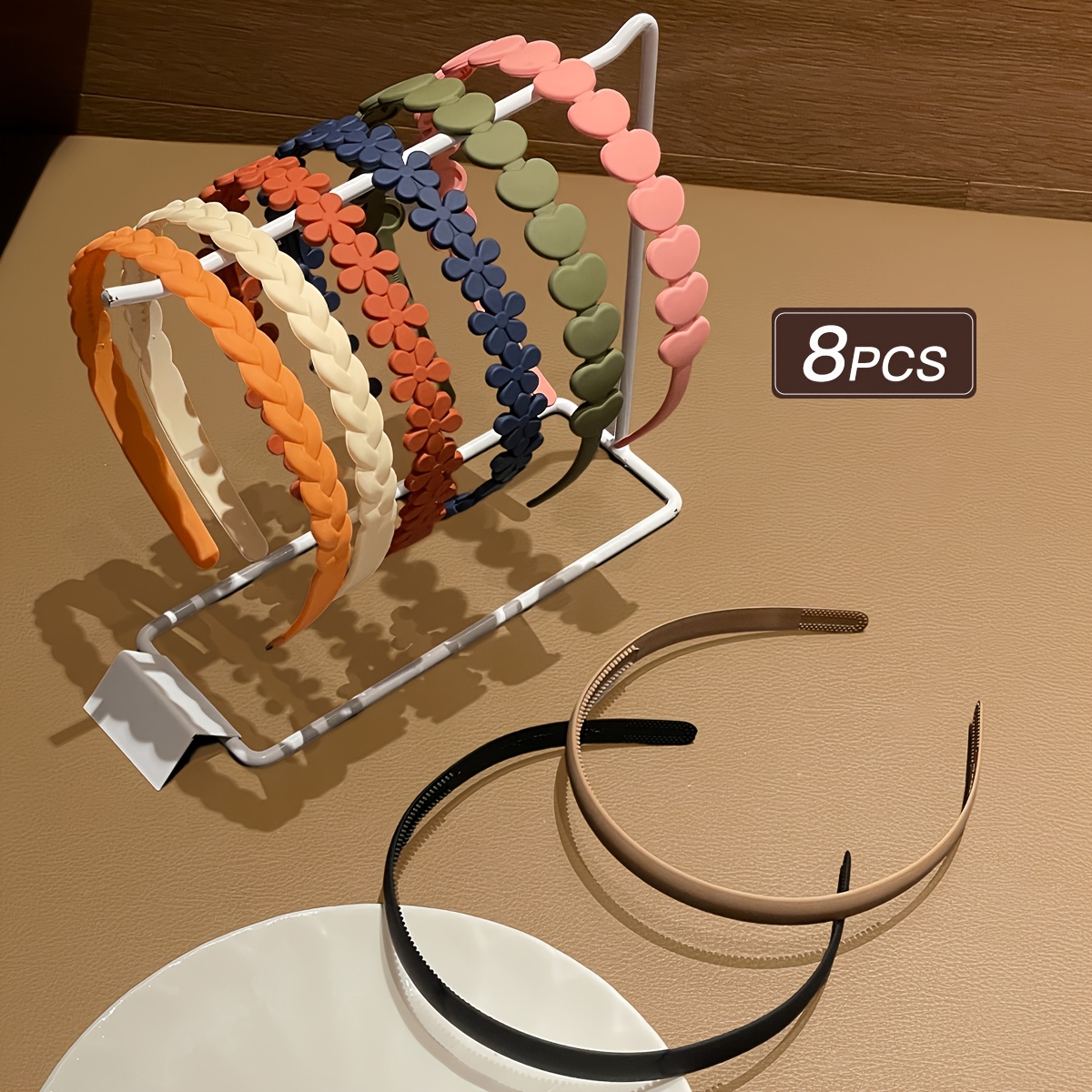 TEMU Juego de 8 diademas macaron, surtidas y antideslizantes, accesorios de pelo bonitos para mujer, accesorios para peinados, adornos para el pelo,