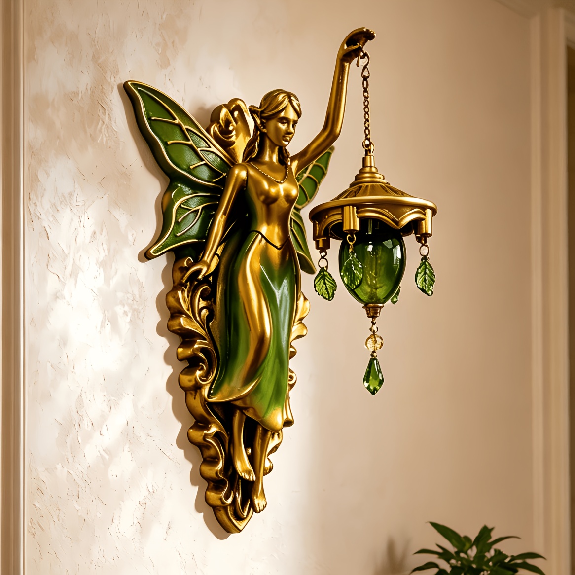 TEMU 11.02in Modern Semi-recessed Fairy Wall Lamp With Removable Light Fixture - Resin Sconce Suitable For Bedroom, Living Room, Hallway, Use, Bulb