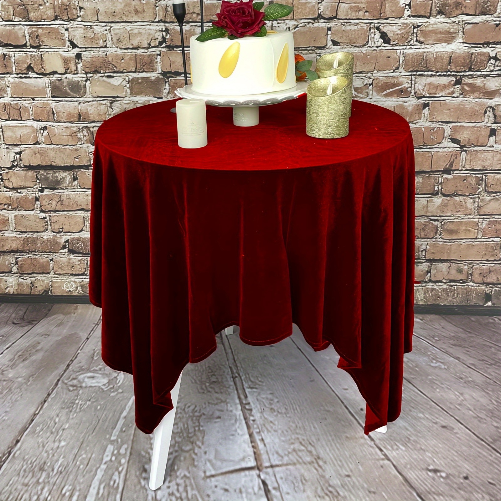 1 Velvet Tablecloth Washable Tablecloth Is Suitable For Party, Wedding, Bride Shower, Kitchen, Table Decoration, Halloween/, Thanksgiving/christmas.