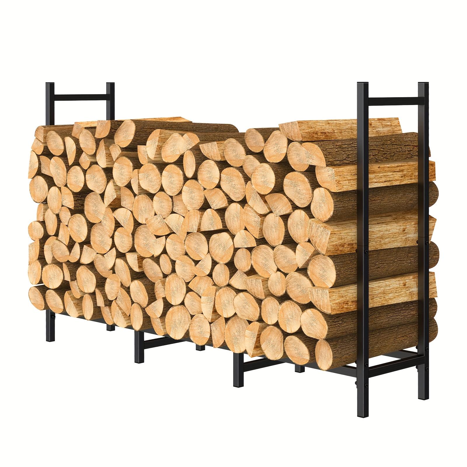 

4ft Firewood Rack Outdoor Indoor Holder For Fireplace Wood Storage, Heavy Duty Logs Stand Holder For Outdoor Indoor Patio Deck Wood Storage Firewood Rack