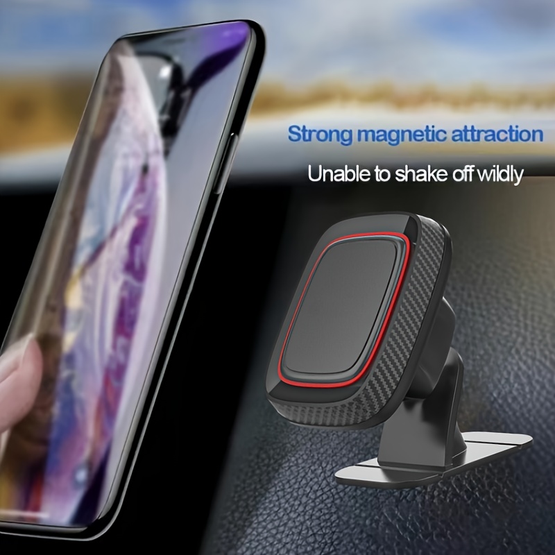 

1pc Support de téléphone universel pour , matériau ABS, à 360°, support magnétique puissant pour de bord, étanche, pliable, compatible avec iPhone, Samsung, Xiaomi - Aucune pile requise