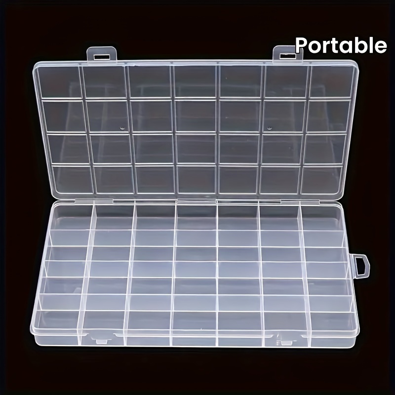 

1pc Transparent 28-grid Jewelry Storage Box For Earrings, Rings, Studs, Plastic Storage Box For Handcrafts, Beads, Jewelry, Screws