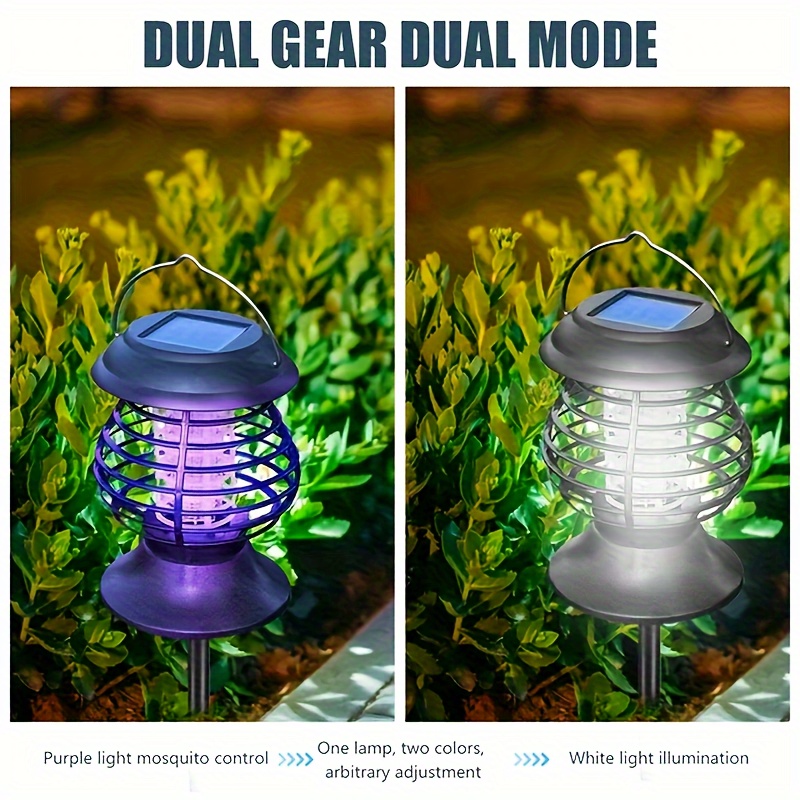 solar powered mosquito killer lamp waterproof outdoor garden patio insect repellent nickel battery mosquito repellent device outdoor solar mosquito zapper outdoor details 4