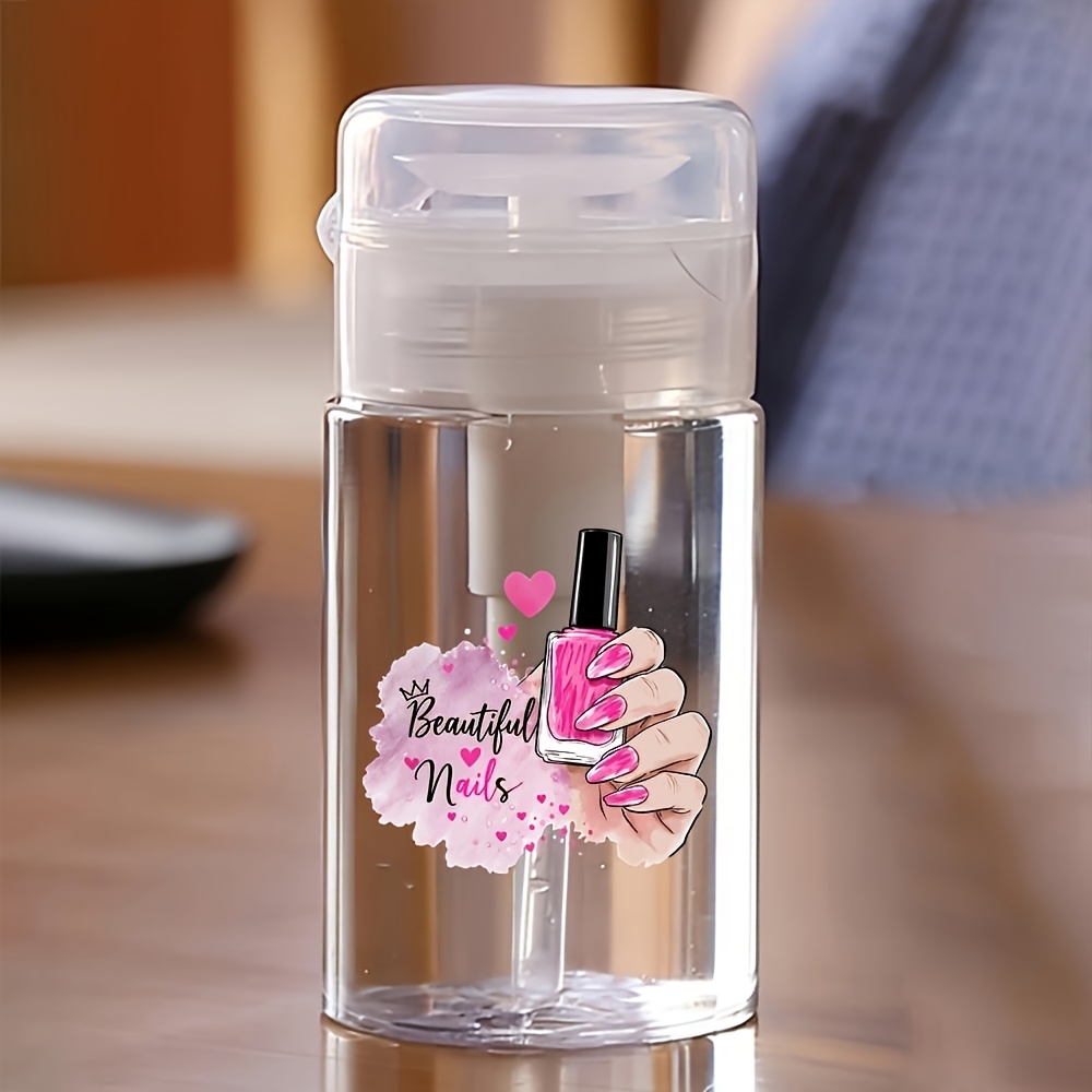 TEMU 1pc Fashionable Nail Art - Travel-sized Skincare Container, Includes Pump Bottle And Small Refillable Cosmetic Container. Clean And Hygienic, It