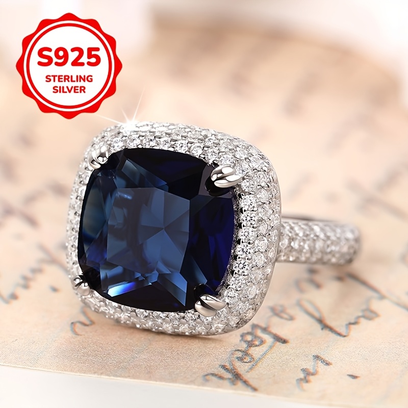 S925 Silver Wedding Ring Set with Zirconia