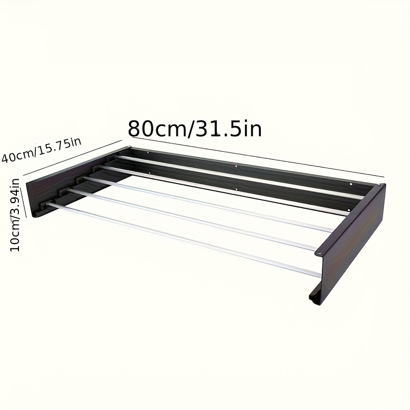 TEMU 1pc Large Foldable Drying Rack For Towels | Hanging Rack, Ideal For Bathroom, Balcony, Living Room, Dormitory - Metal, Available In - Itechjoy,