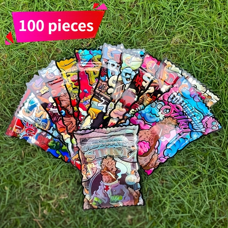 Image of Gift For Her/him A Set Of 100 Rainbow Holographic Mylar Bags, Ideal For Party Favors, Reusable For Jewelry Packaging, And Suitable As Gift Bags For Christmas