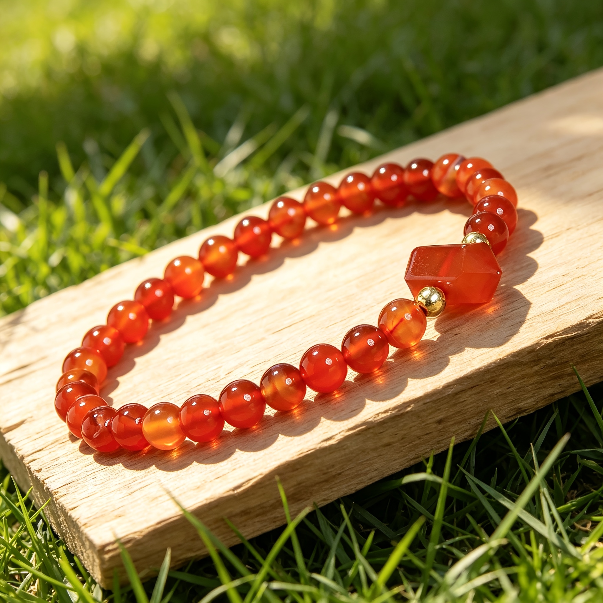 Natural Stone Beaded Bracelet with Tiger Eye & Agate, Handmade