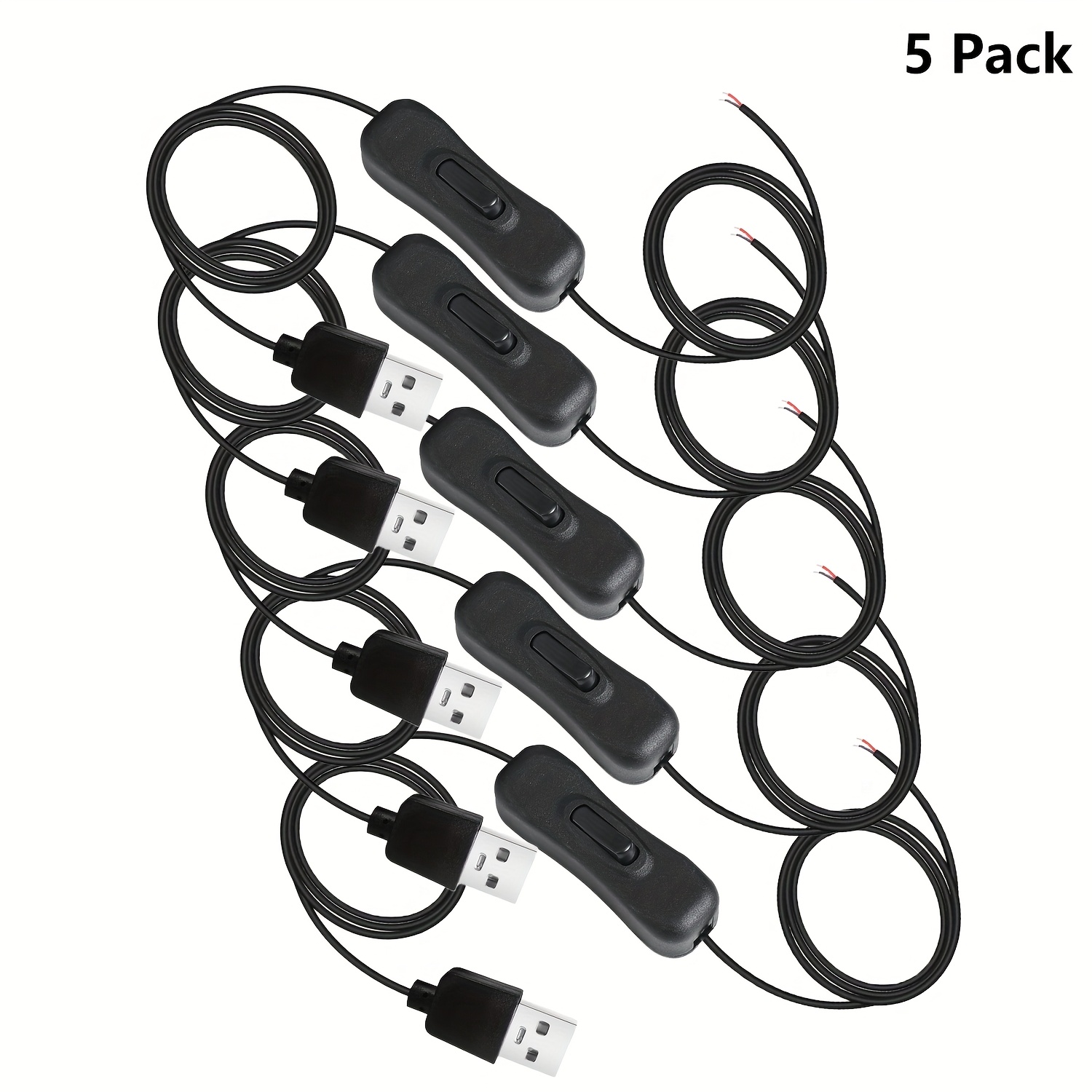 Cavo USB Con Interruttore ON/OFF - Prolunga Alimentazione 5V Con Filo Elettrico Bianco (0.8-1.8m)