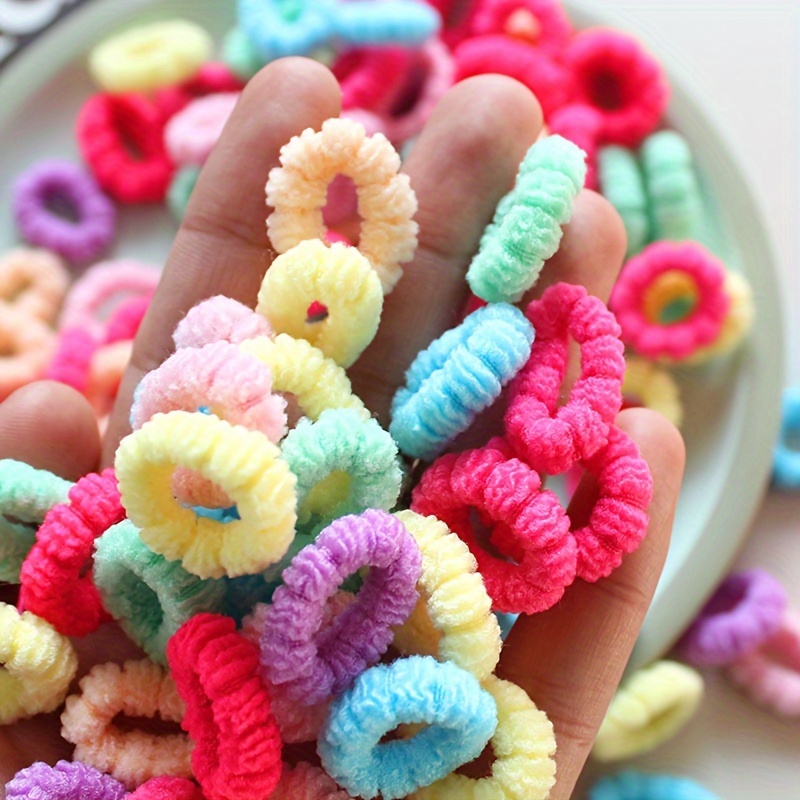100pcs Colorful Elastic Small Hair Ties, Girls Headwear, Girls Hair Styling Accessories