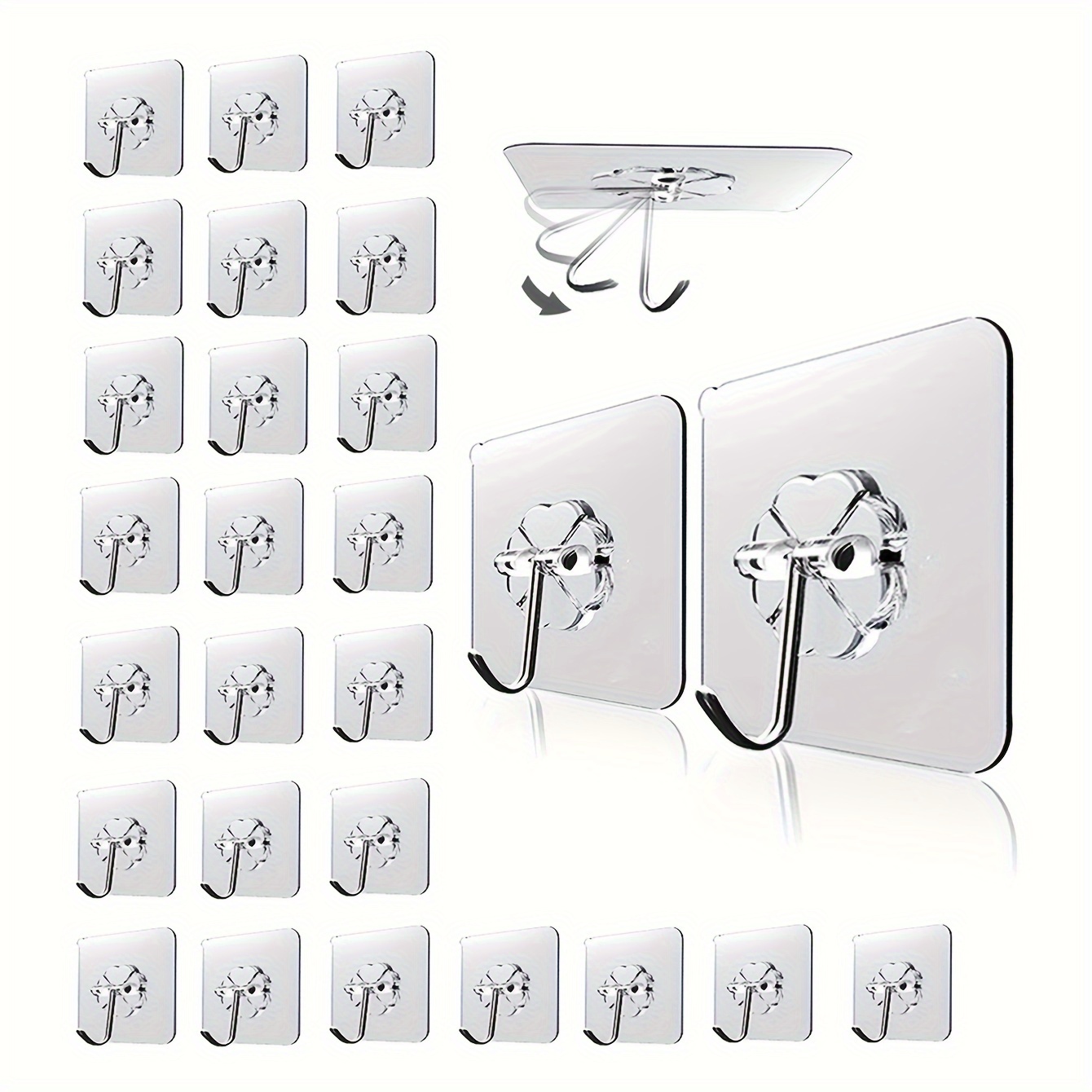 20pcs     hooks no drilling required sturdy and   suitable for kitchen and bathroom organization details 1