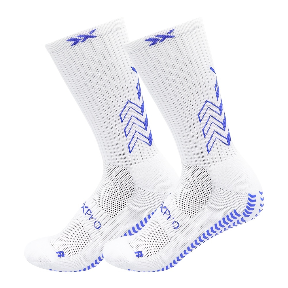 TEMU 1 Pair Unisex Anti-slip Durable Socks | Suitable For Outdoor Football, Basketball, Running, Wear, Polyamide, Polyester, Mid Calf, Knit Fabric