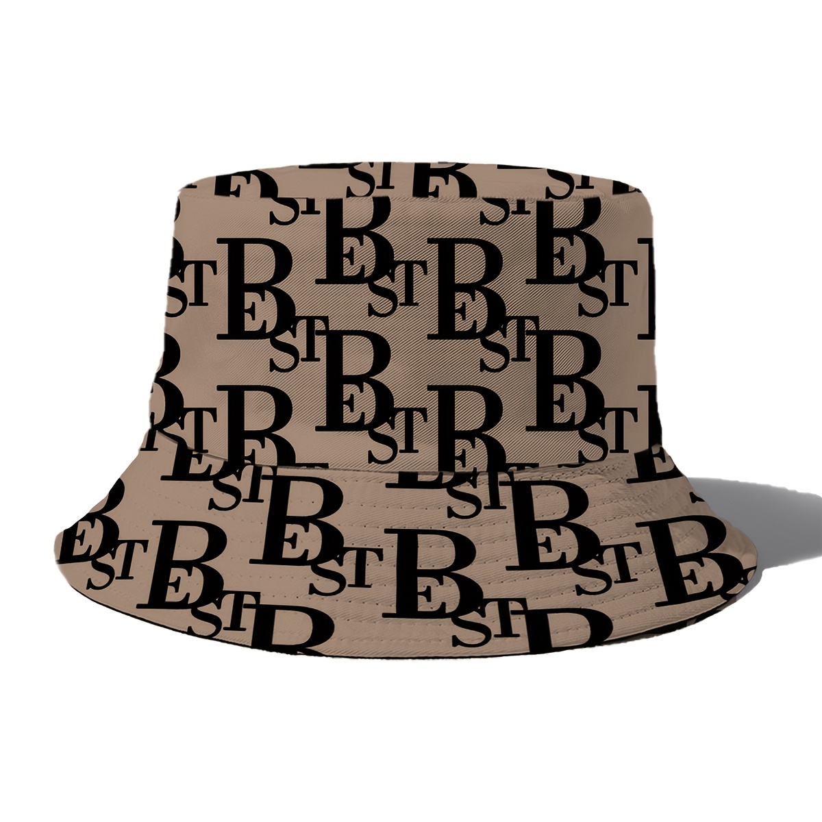 

1pc Unisex Bucket Hat With Print, 100% Polyester, Lightweight, Non-stretch, Holiday Theme, New Year's Essential, Outdoor Versatile, Easy To Carry, Woven , Random Print Pattern