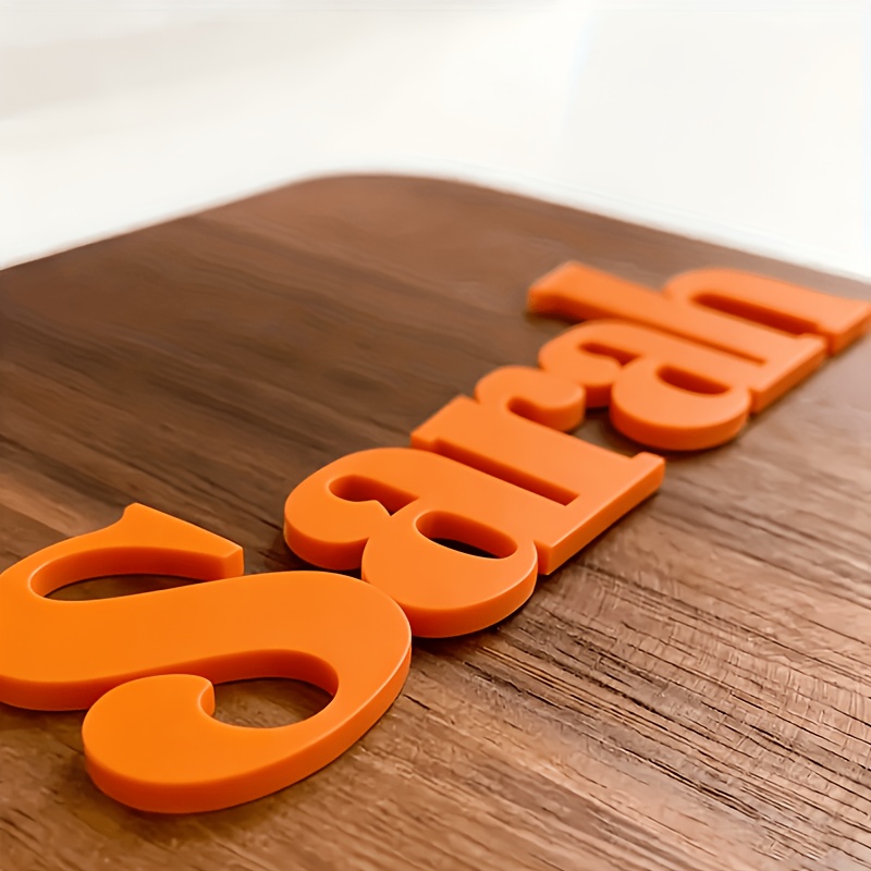 item picture 2d flat 1pc customizable acrylic nameplate 6  36inch in height width     of letters multiple colors   suitable for weddings birthdays anniversaries and     with   backing