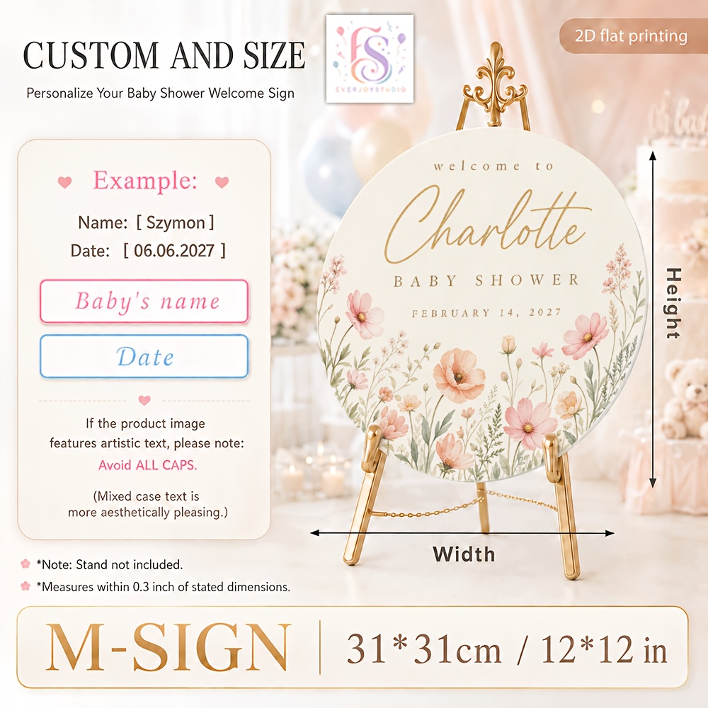 Personalized Baby Welcome Sign with Name & Due Date