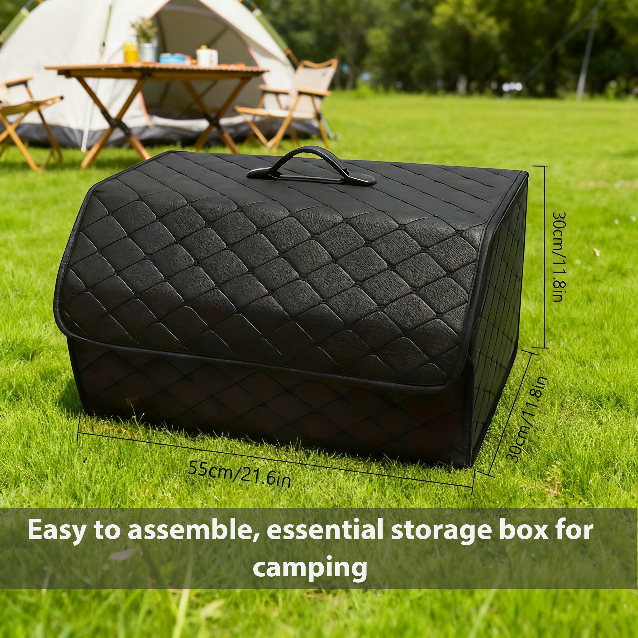 Image of Storage Box For Car Trunk, Faux Leather Car Trunk Organizer, Spacious, Easy To Fold And Carry, An Essential For Travel And Picnics
