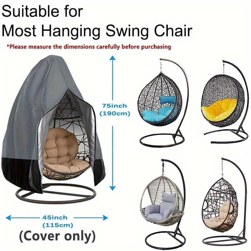 E-shop Eine robuste 210D Outdoor-Schaukelstuhl-Abdeckung mit Reißverschluss, geeignet für Ihren Outdoor-Eierstuhl auf der Terrasse - Wiederverwendbar