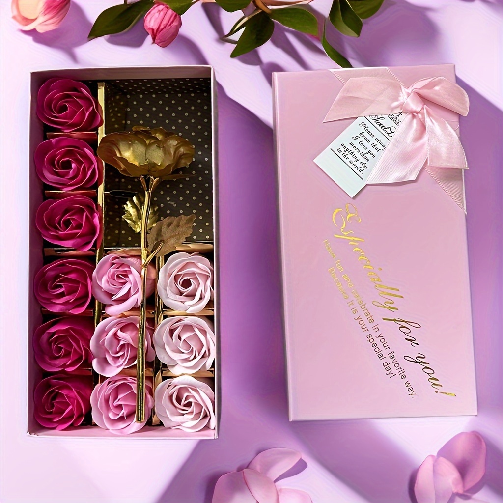 Simulation Flower Gift Box Rose Simulation Flower High end - Temu