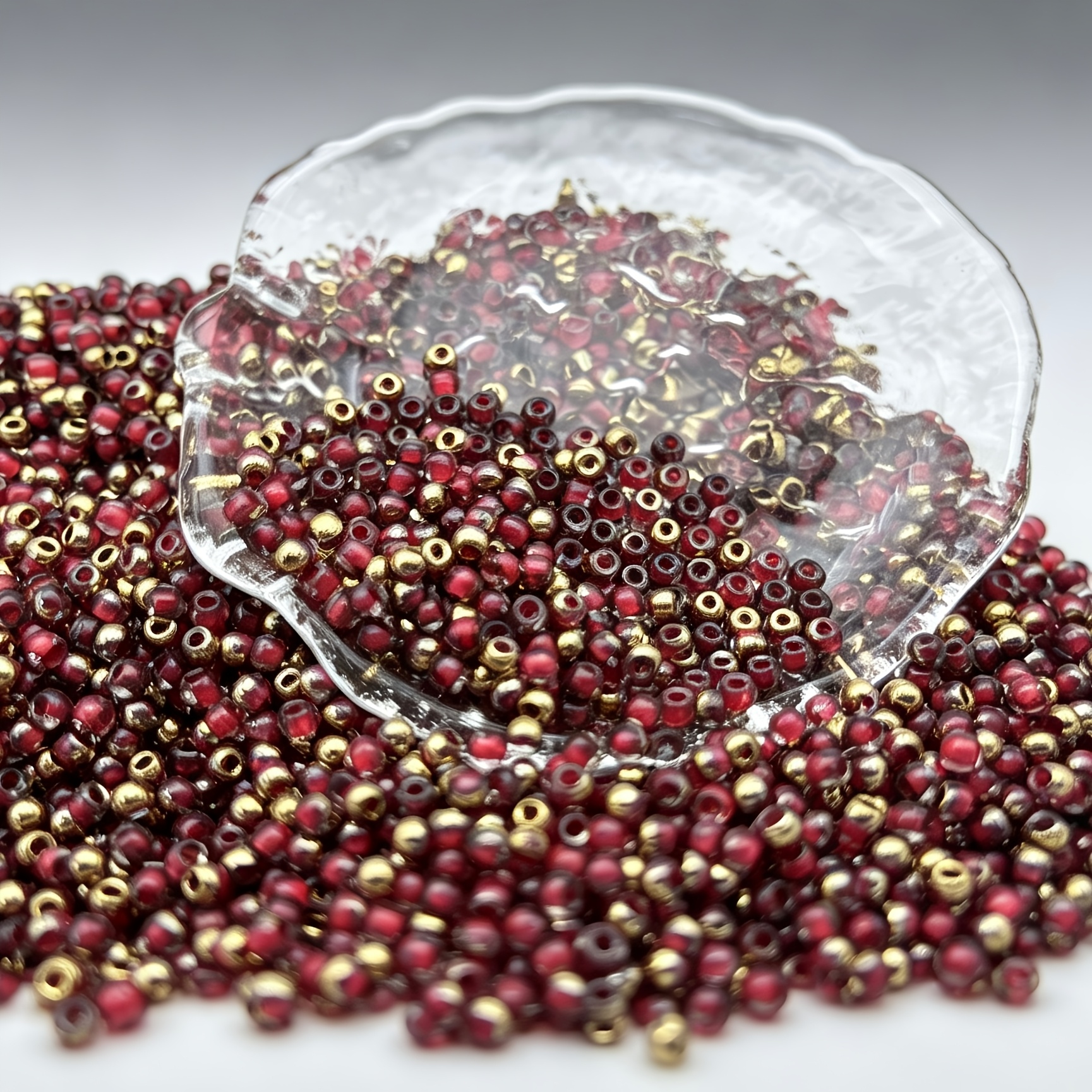 380pcs Half-Golden Artificial Jade Beads, Round Spacer Beads
