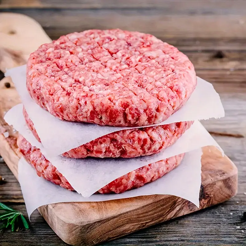 100 pack non stick waterproof oilproof butcher paper squares grade for burger patty separating baking bbq cake freezing candy wrapping holiday use versatile kitchen essentials cake wrapping nonstick surface material hamburger Product details 5