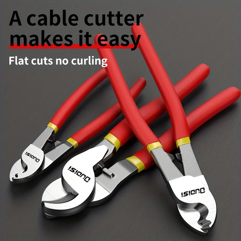 1 stuk 15,24 cm, 20,32 cm, 25,4 cm Draadstrip Tang, Kabelschaar, Chroom Vanadium Staal Gesmeed, Slijtvast en Duurzaam, Gebruikt voor Scherp Snijden van Kabels en Gedraaide Draden, Comfortabele Greep, Precies Snijden