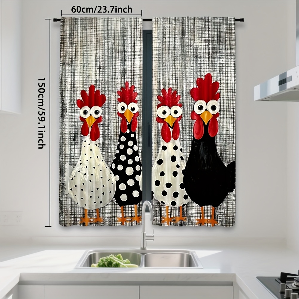 TEMU 2 Pezzi, Tende in Poliestere Stile Country con Tasche per Design Luce per Camera da Letto Soggiorno Ufficio, Lavabile in Lavatrice, per