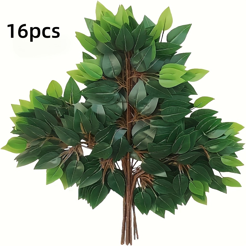 Image of 16pcs Of Tree Leaves And Branches, Ideal For Decorating Wedding Arches And Enhancing Outdoor Garden Spaces At Home