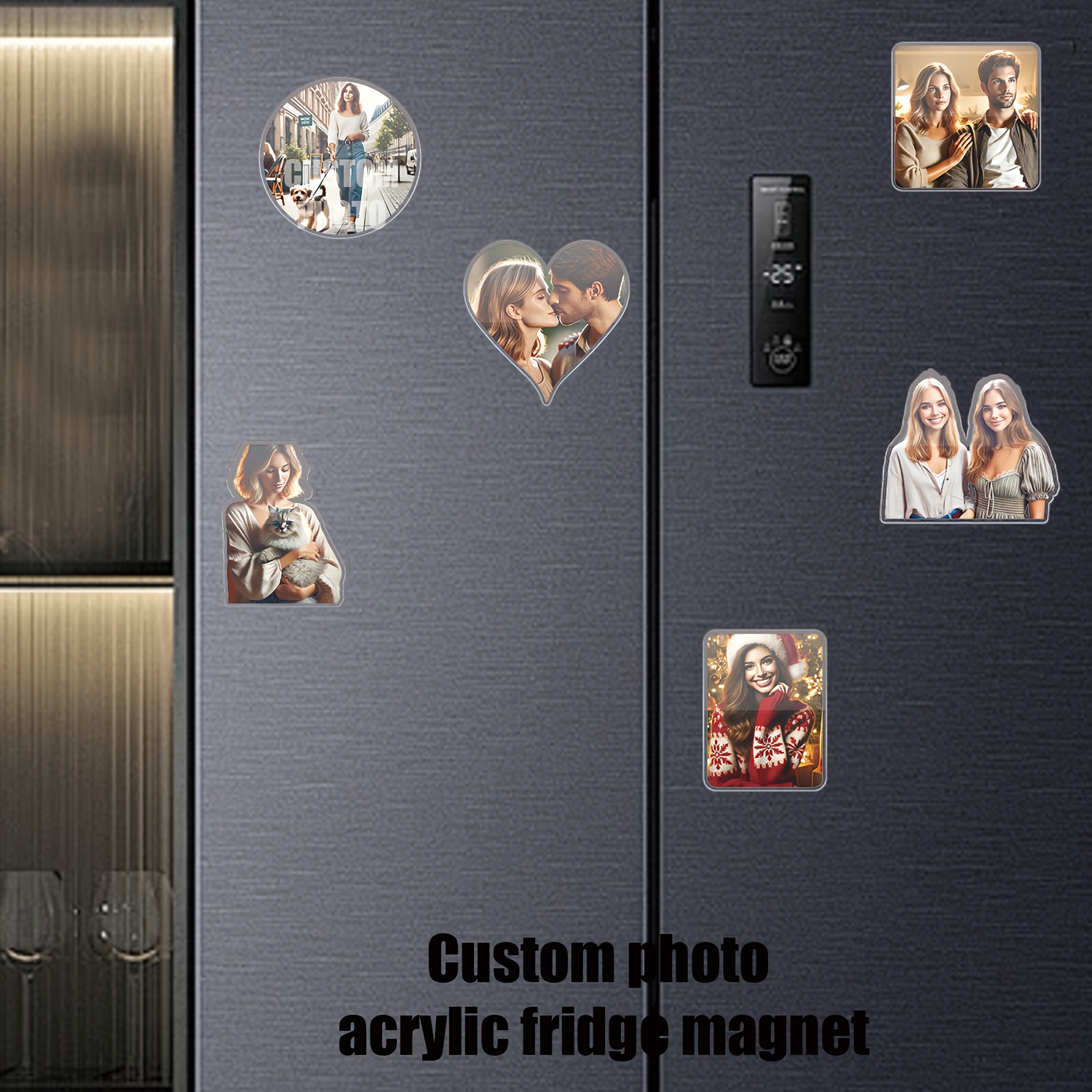 

Custom Photo Acrylic Fridge Magnet: Personalize Your Kitchen With 2d Magnetic Stickers - Wall Mountable, Easy To Install