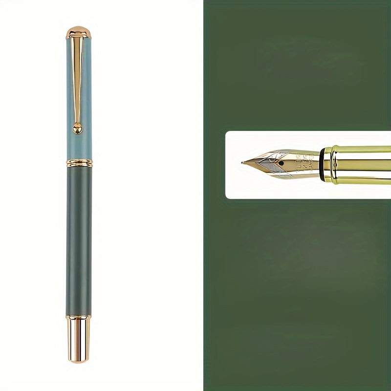 Image of 1pc Morandi Color Fountain Pen Metal Business Gifts Pen Calligraphy Pen For School And Office