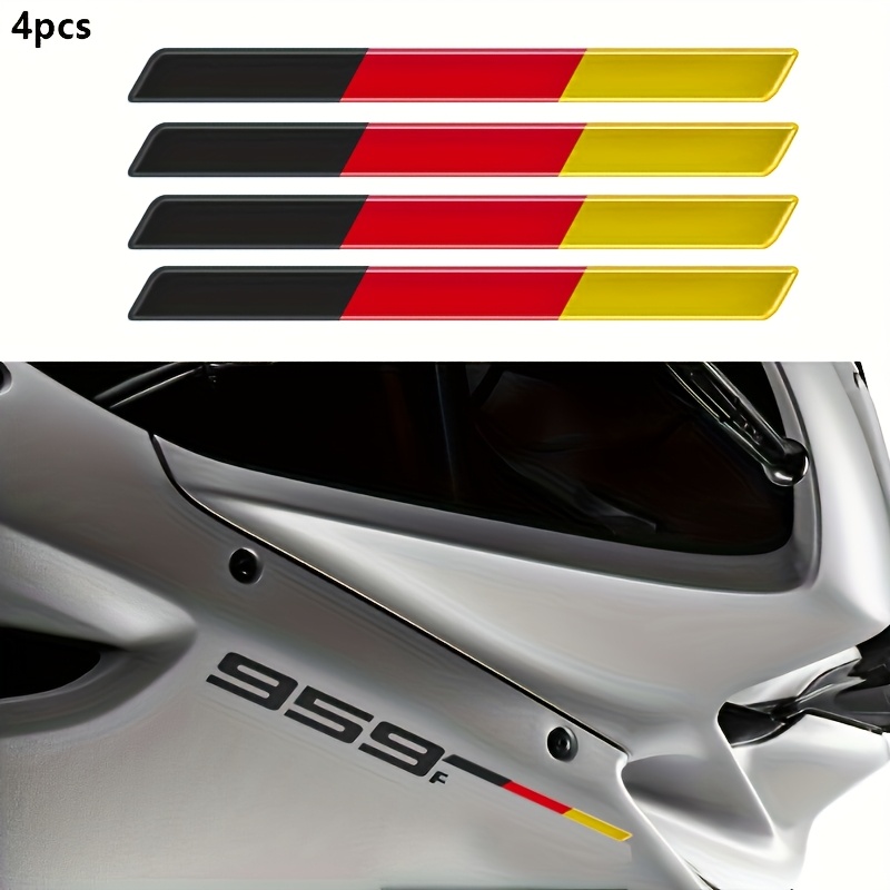 Image of 4pcs/set Thin Germany Flag Sticker Decals Sport Resin Decals Badge De Decoration For Italian Car Bike Motorcycle