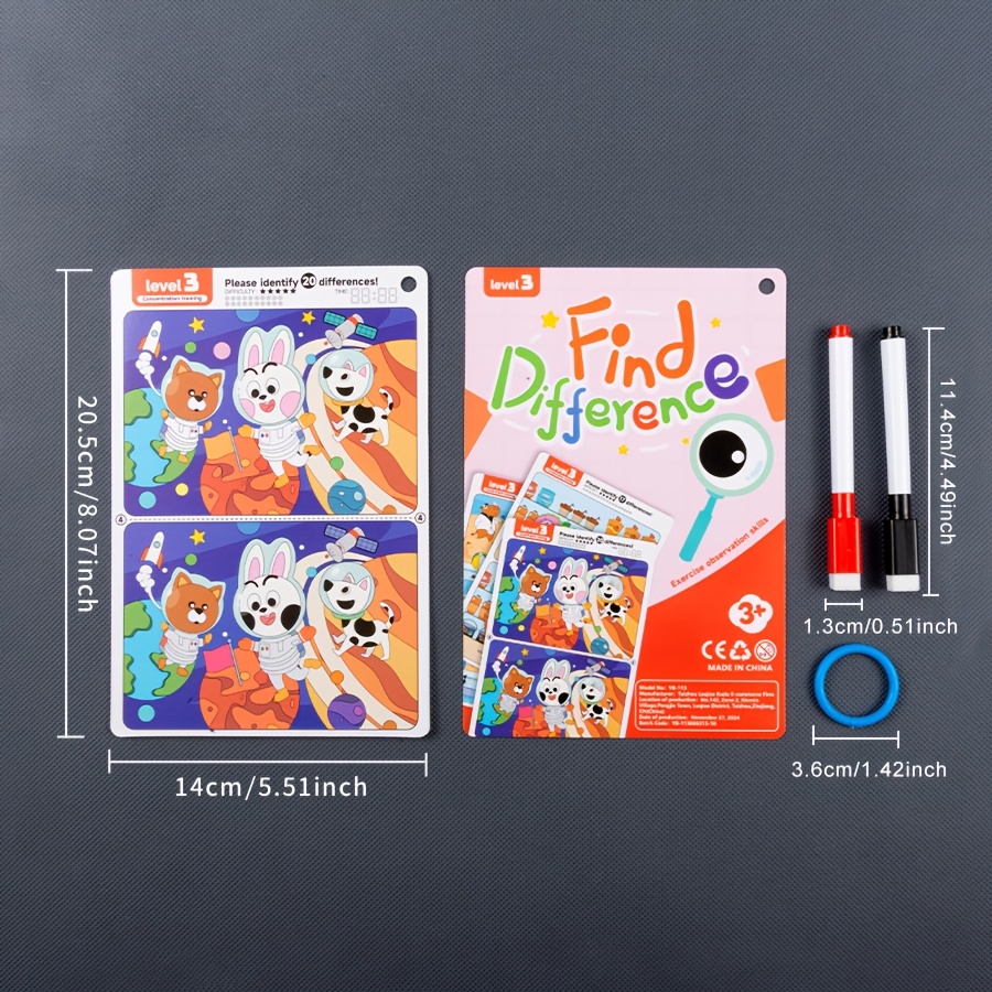 Spot the Difference Game Focus Training Set, 10 Sheets
