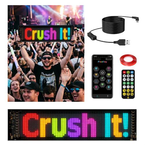 programmable flexible led display intelligent flexible led light strips supporting application programs and remote control of inputting text and patterns suitable for store signs concerts sports support banners
