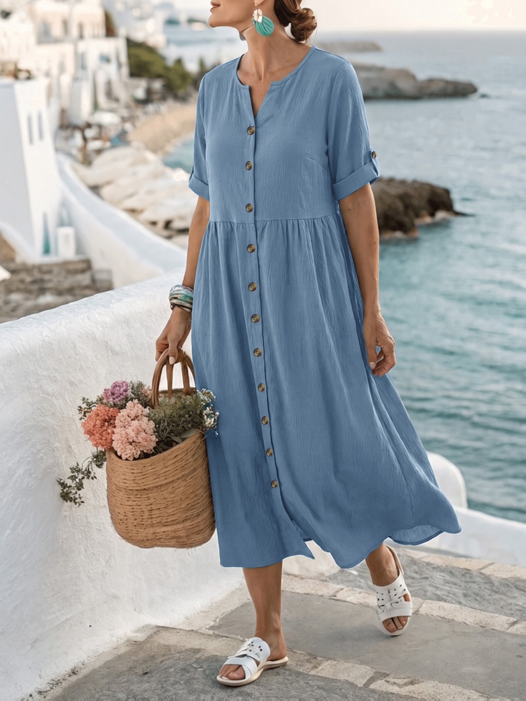 loose fitting dresses for older ladies women Shipping350