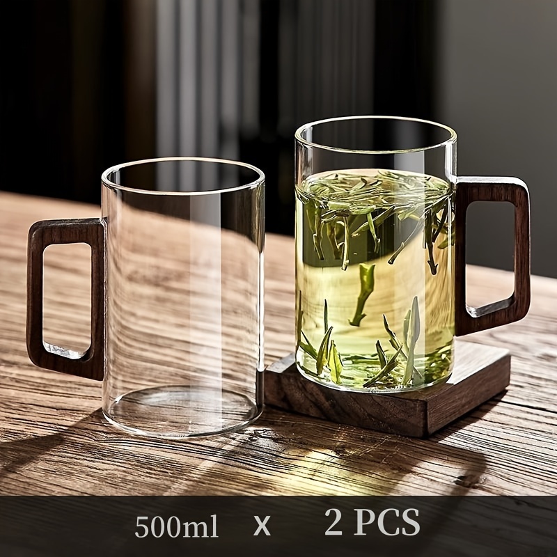 

Borosilicate Teacups Wood - Set Of 2 Or 4, 500ml - - , , For And Use - ,