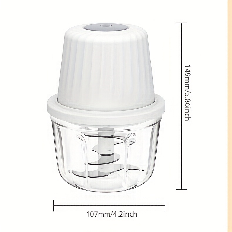   400ml mini electric food chopper with 6   blades portable usb rechargeable garlic cutter vegetable chopper multi   and meat grinder for chopping onions peppers celery ginger carrots kitchen essential tool vegetable chopper modern kitchen tool durable plastic Product details 11