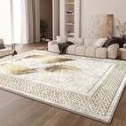 Alfombra de Terciopelo 850g/m² Lavable con Diseño Floral Retro, Colores Vibrantes y , y , Antideslizante, Adecuada para Sala, Dormitorio u , Decoración con de Lujo