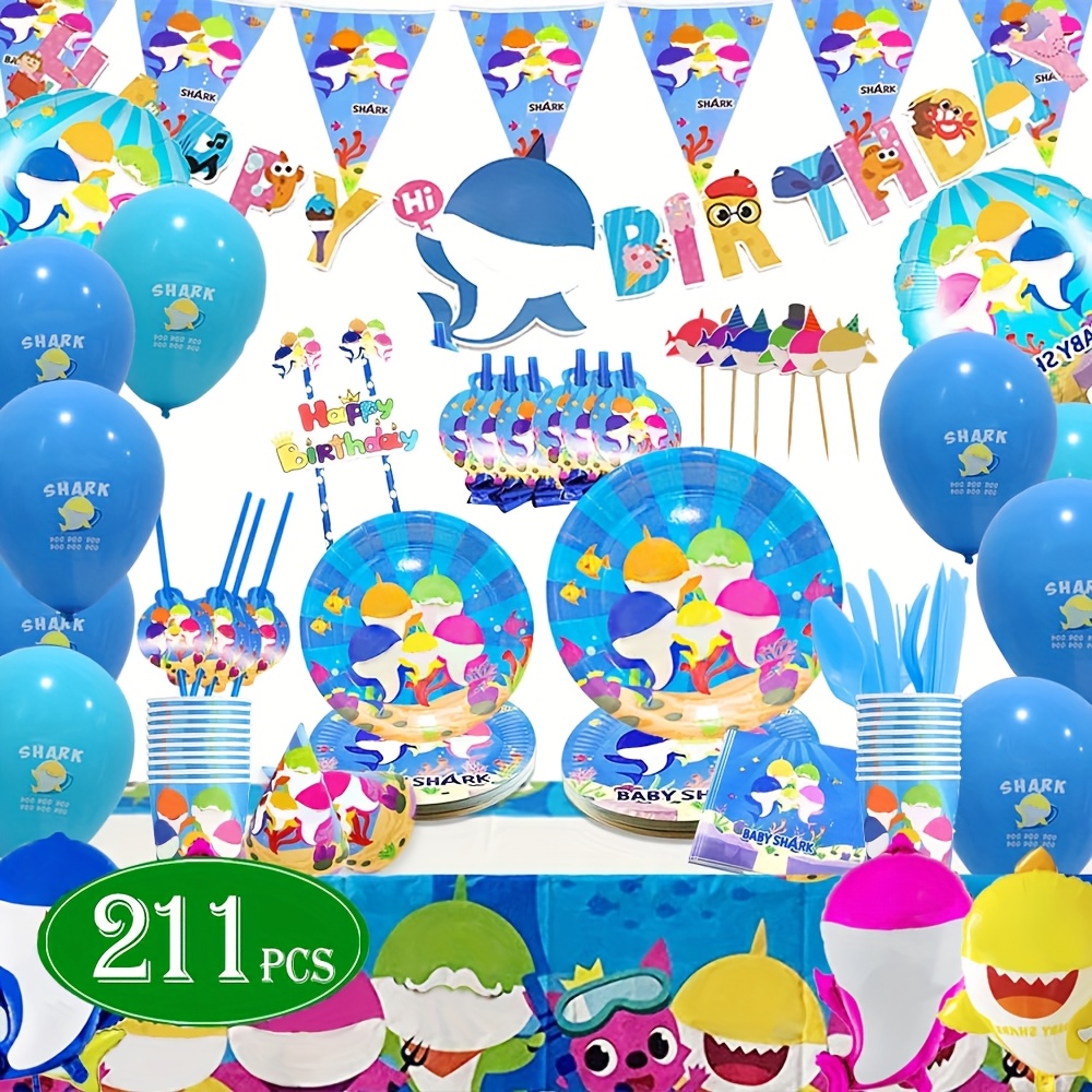 

Party Supplies Theme Set Of 211pcs, Theme Birthday Party Decorations, Includes Disposable Tableware Set For 16 Guests