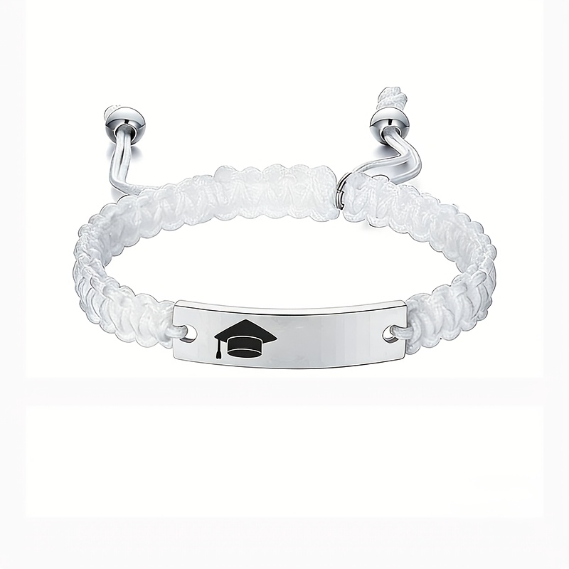 TEMU Pulsera de graduación personalizada para , regalo de graduación con personalizado 2026, brazalete ajustable trenzado y con , regalos de
