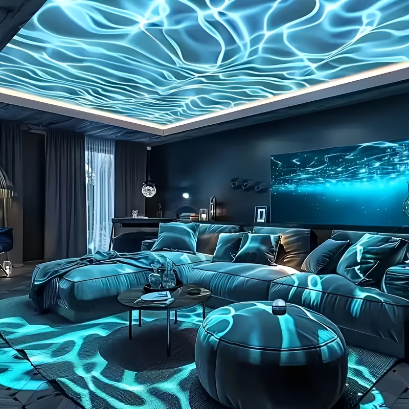 Lampă LED Valuri Aurora | Alimentată, Telecomandă, 7 Culori Schimbătoare, Fără Baterie, pentru Cameră, Petrecere, Atmosferă de Somn, Dormitor, Living, Birou, Decor Birou, Cadou de Crăciun